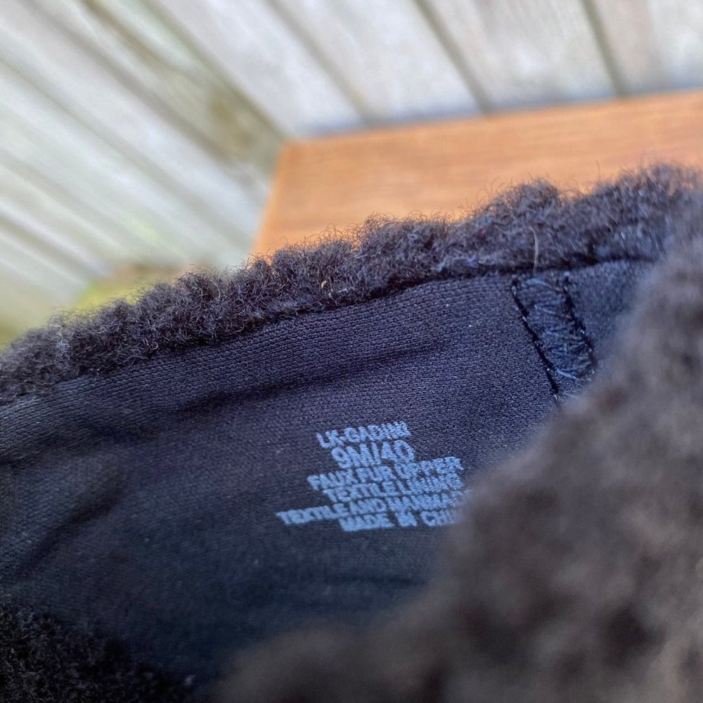 Lucky Brand Black Fuzzy Gadini Slipper Shoes 9 - Picture 7 of 8